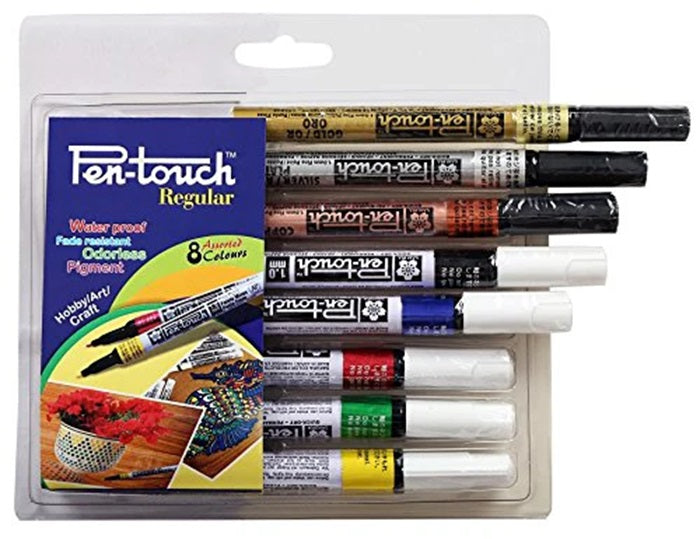 Pentouch Regular Assorted Fine Point 1.00 Mm Marker Set Of 8