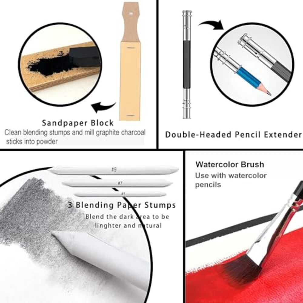 Keep Smiling 75-Piece Professional Sketching & Drawing Kit