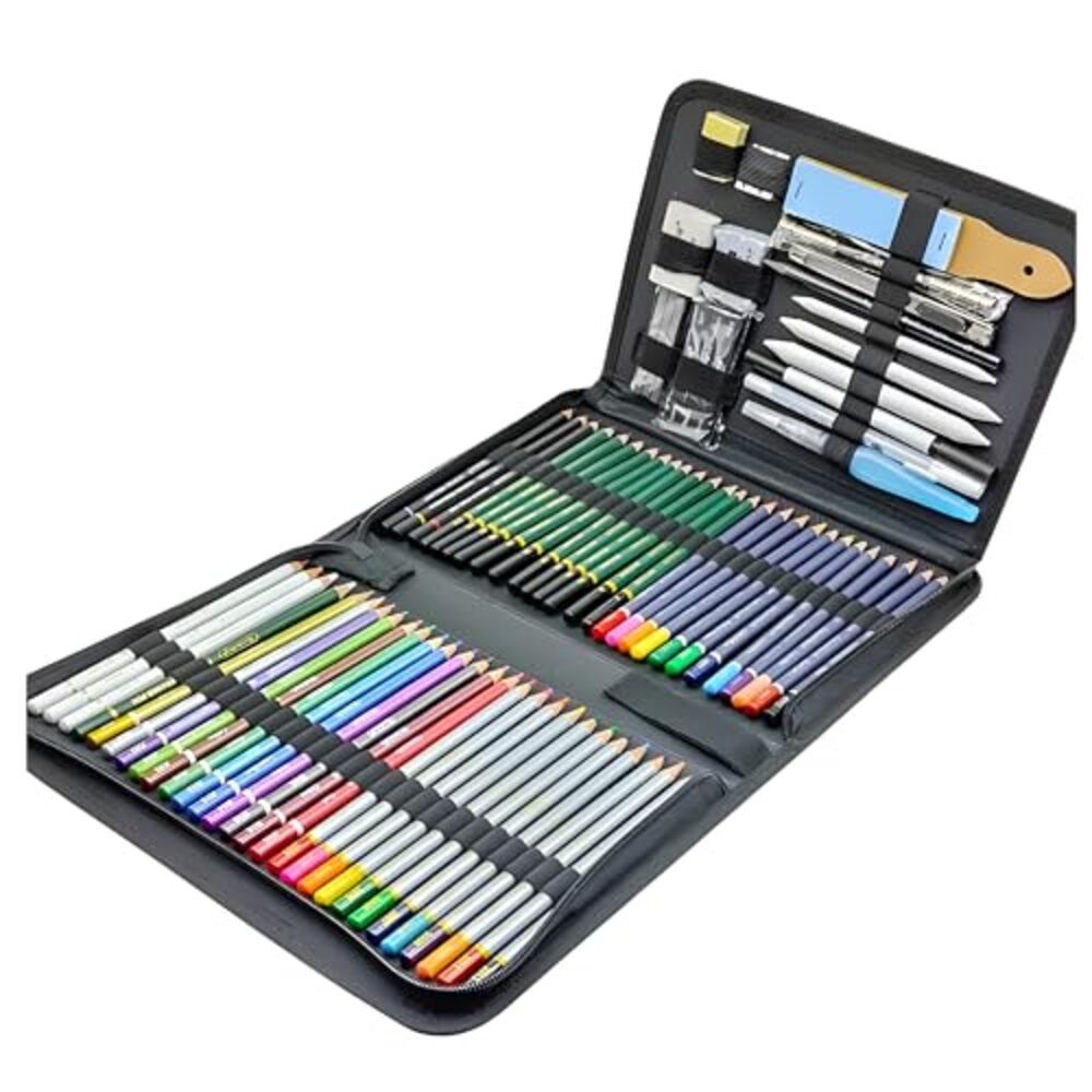 Keep Smiling 75-Piece Professional Sketching & Drawing Kit