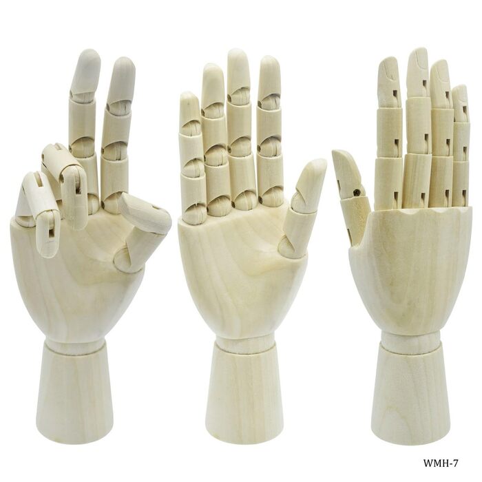 Kent Moveable Wooden Mannequin Right Hand Models (Choose Sizes)