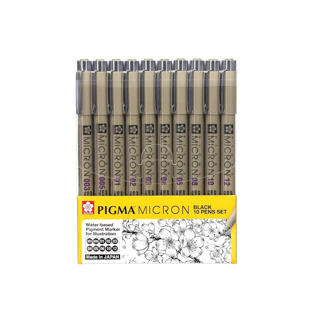Sakura Pigma Micron Fineliner Sets - Assorted Nibs, Black