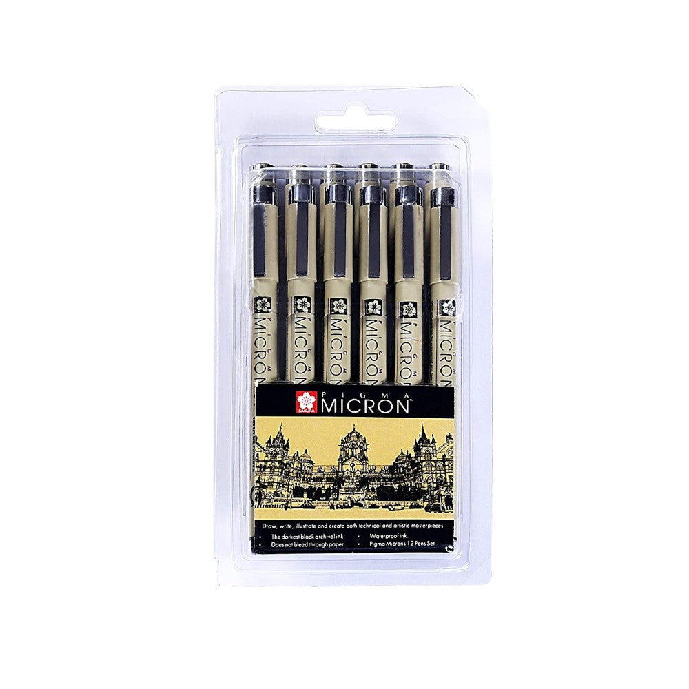 Sakura Pigma Micron Fineliner Sets - Assorted Nibs, Black