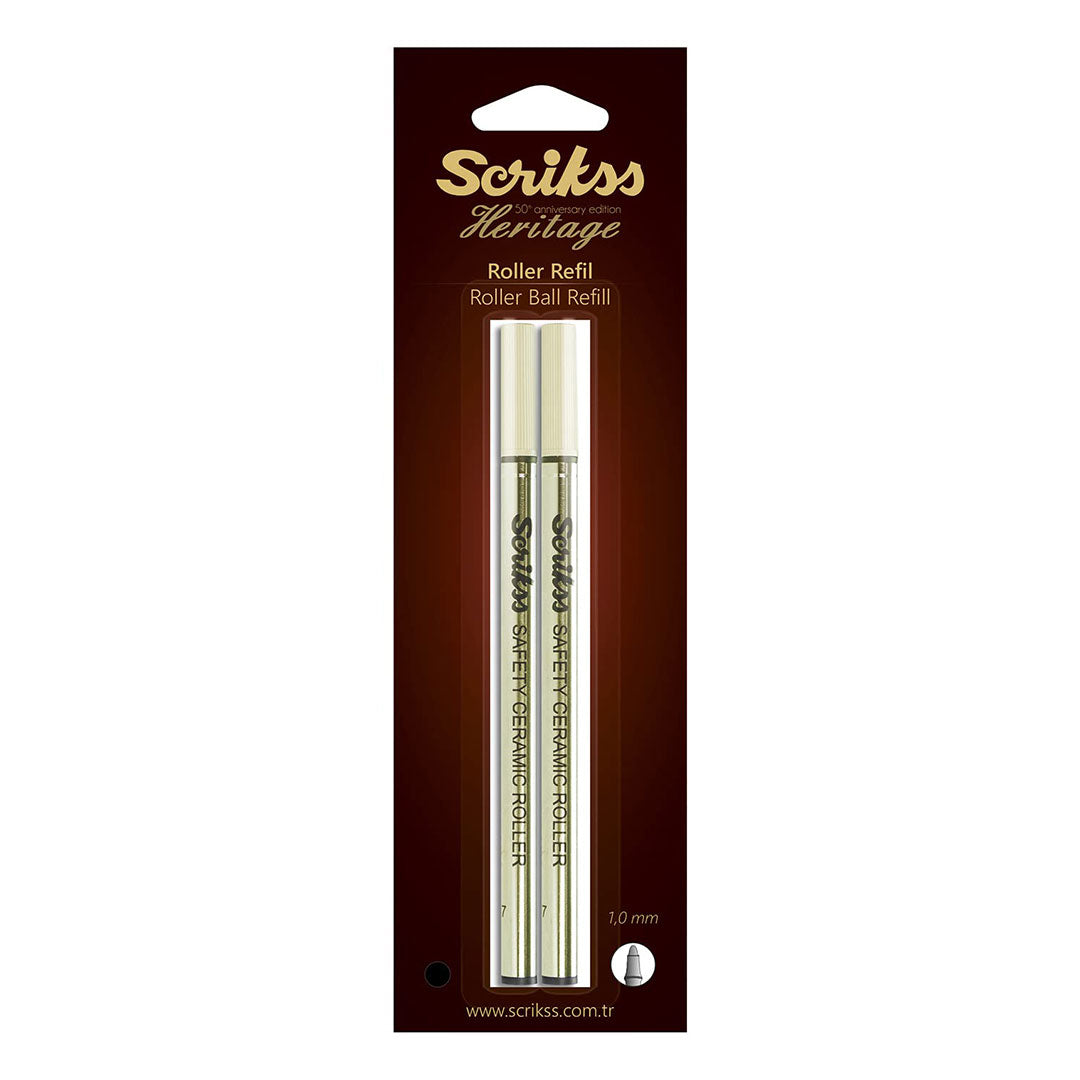 Scrikss | Heritage | Rollerball Pen Refill | Pack Of 2 | Black Scrikss