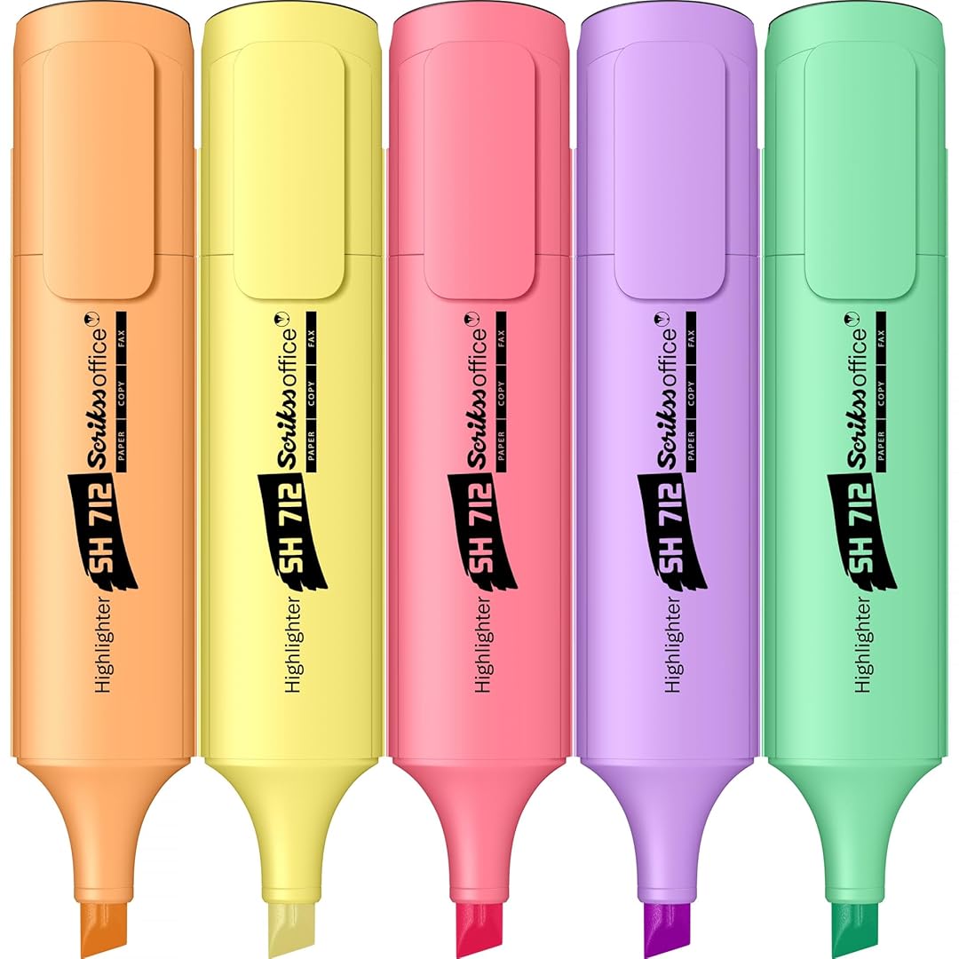 Scrikss | Highlighter Pen | Chisel Tip | Colored Pen Set Scrikss