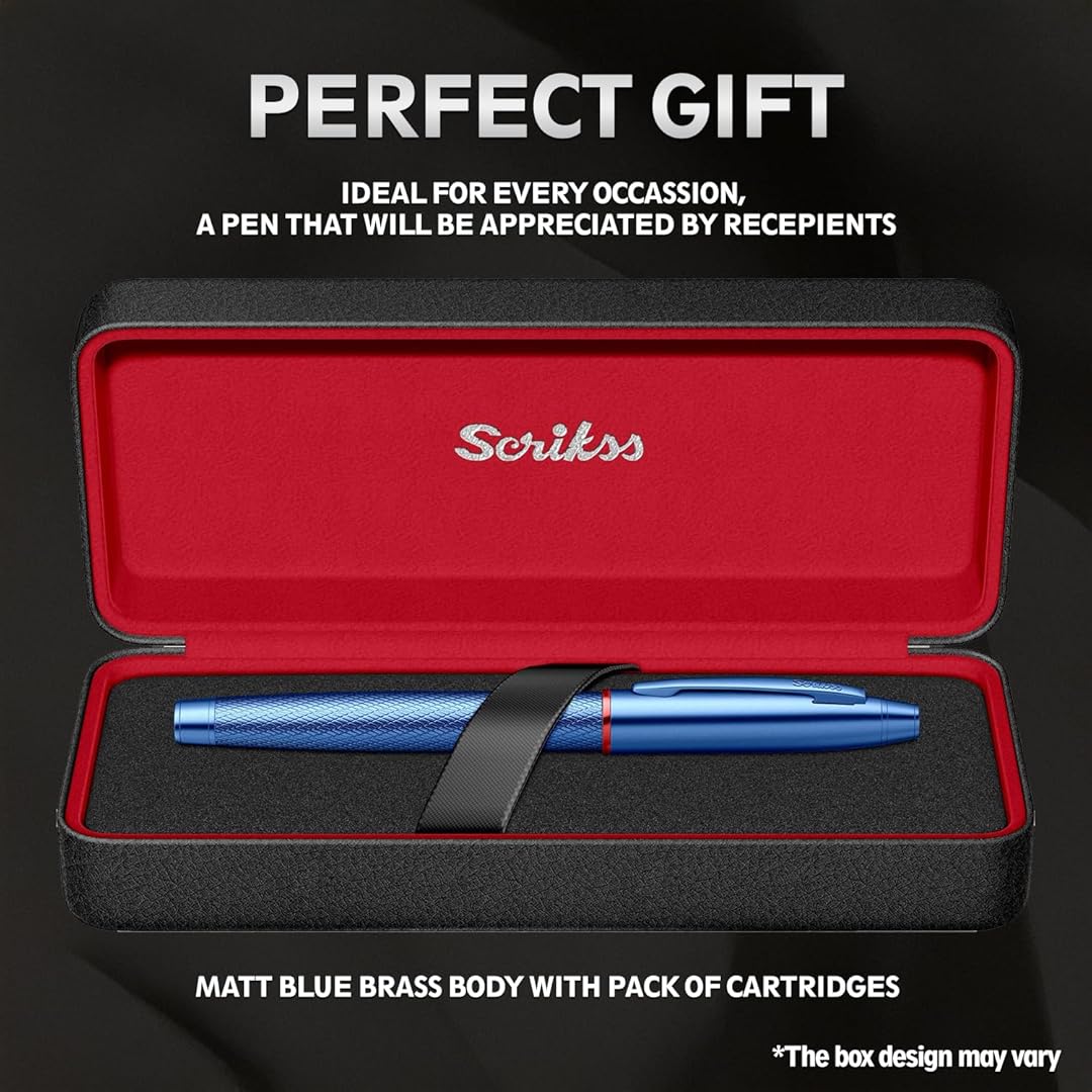 Scrikss | Noble 35 | Fountain Ink Pen | Medium Nib | Blue Scrikss