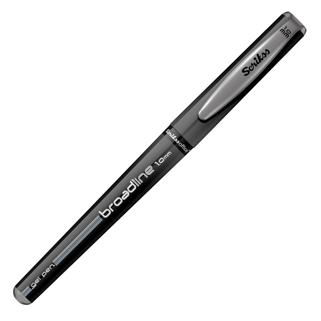 Scrikss | Office Broadline | 0.1mm | Gel Pen | Black | Pack Of 12 Scrikss
