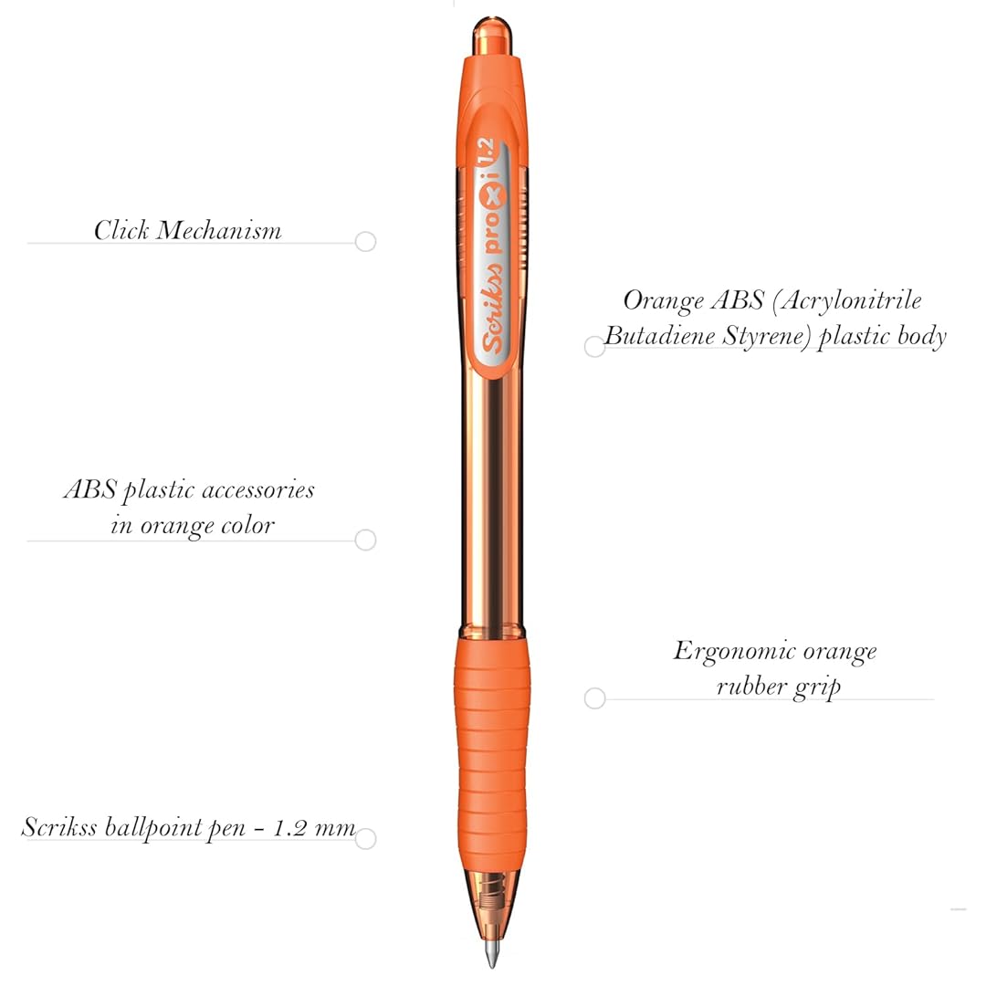 Scrikss | Proxi Series | Ball Point Pen | 12 Peach Orange Barrel Scrikss