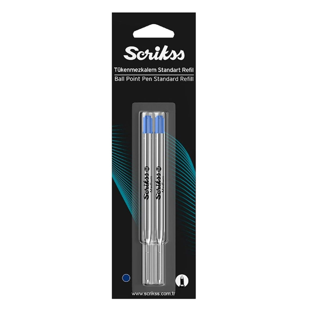 Scrikss | Standard Ball Point Refill | Blue Ink| Pack Of 2 Scrikss