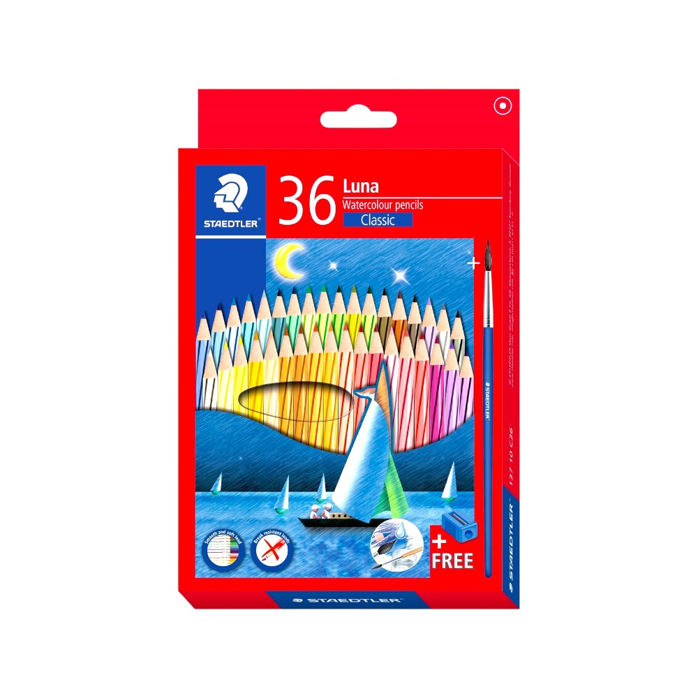 Staedtler Luna Aquarell Watercolour Pencils 36-Color Set for Artists