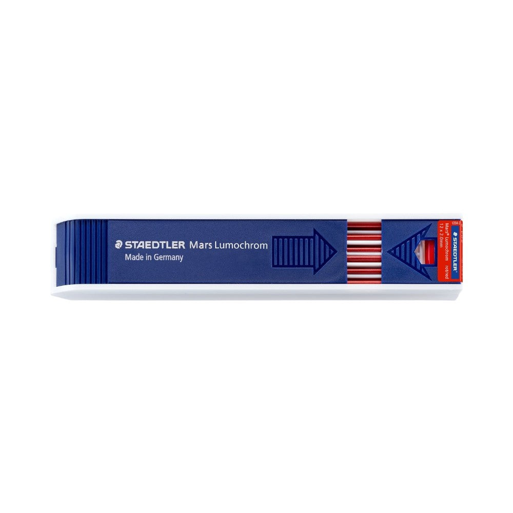 Staedtler Mars Lumochrom 2mm Red Drawing Lead - 12 Refills Per Tube
