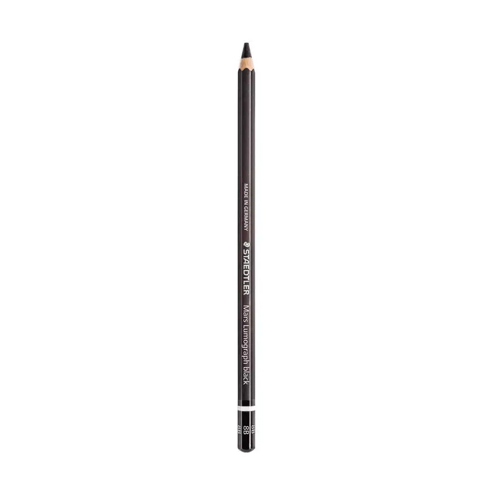 Staedtler Mars Lumograph Pencil Black 8B - Deepest matte black for intense shading