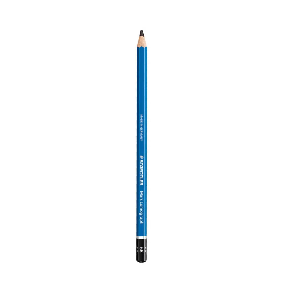 Staedtler Mars Lumograph Pencil Blue 6B - Smooth graphite for shading and sketching