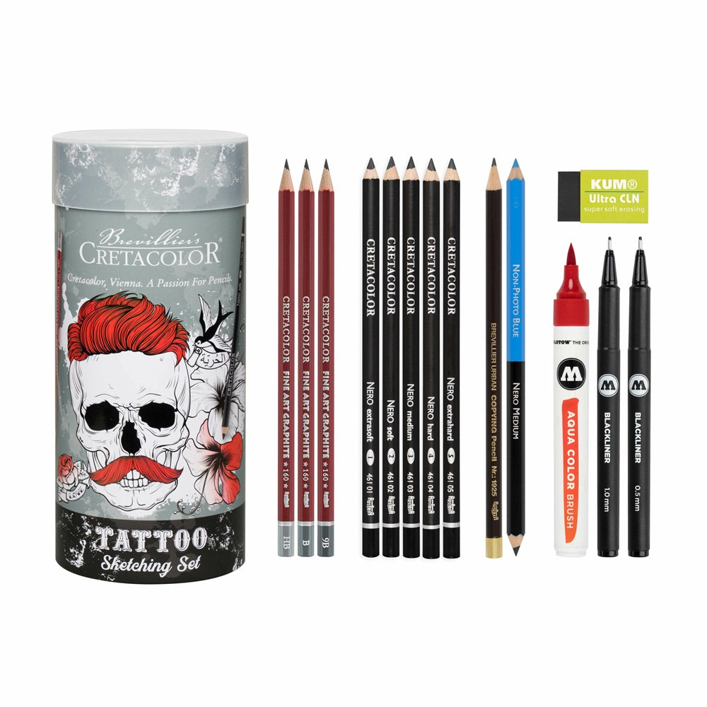 Cretacolor Tattoo Sketching Set Of 14 The Ultimate Tool For Tattoo Artists