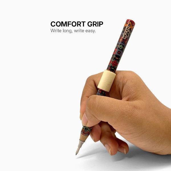 Mooch Tribal Handcrafted Paper Pen - Refillable Eco-Friendly Ball Pen
