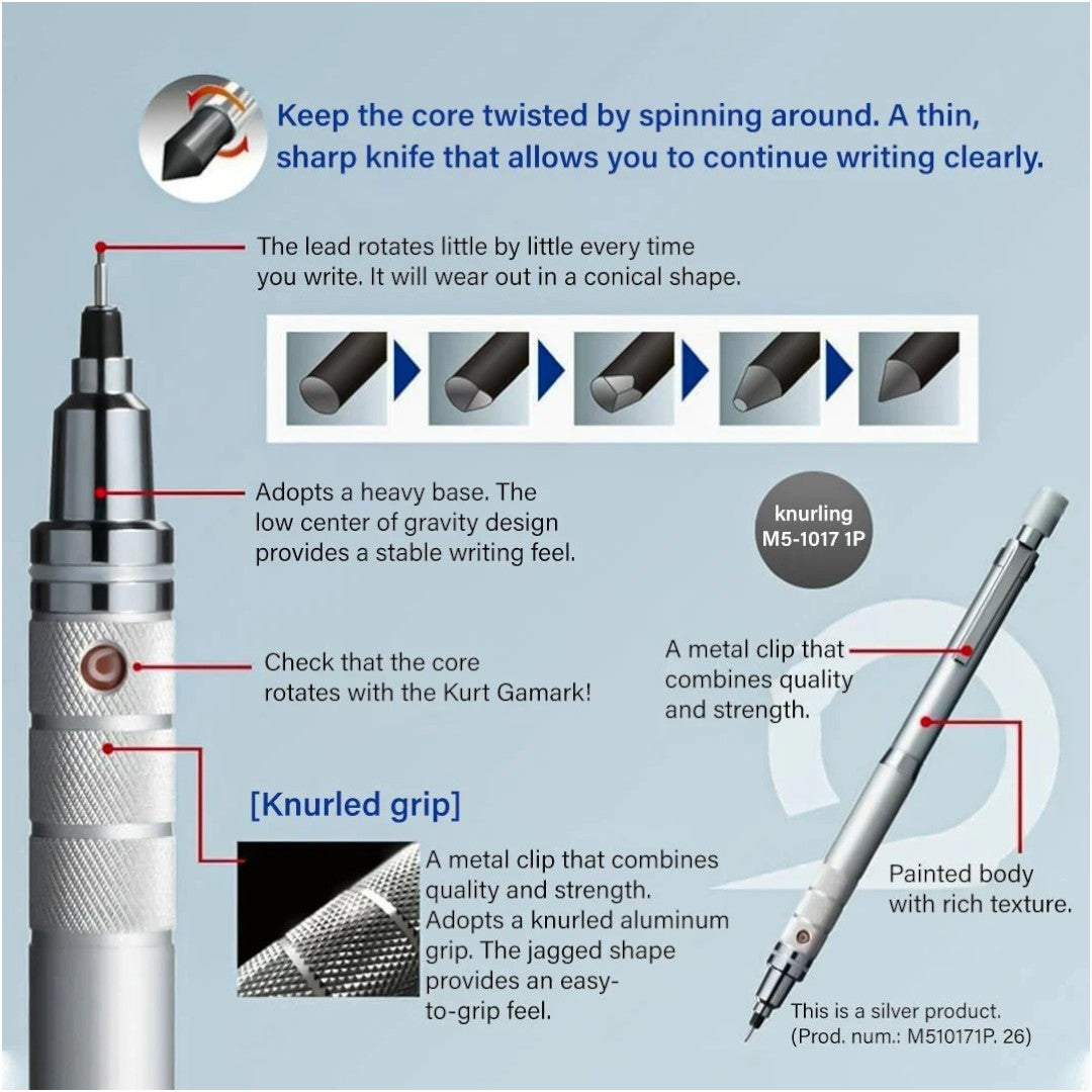 Uni Kuru Toga Roulette Mechanical Pencil - 0.5mm - Lead Rotation Mechanism