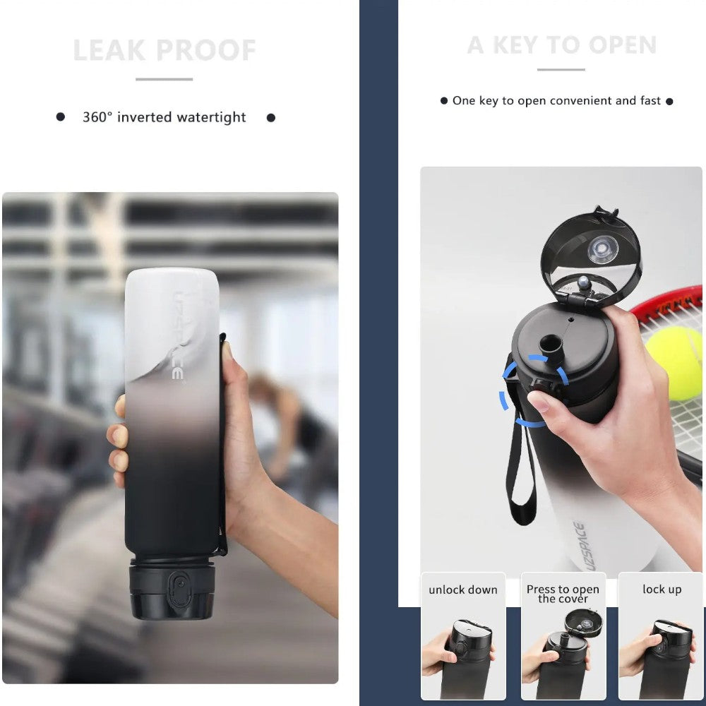 Uzspace Gradient Frosted Tritan Water Bottle - 500ml & 1000ml