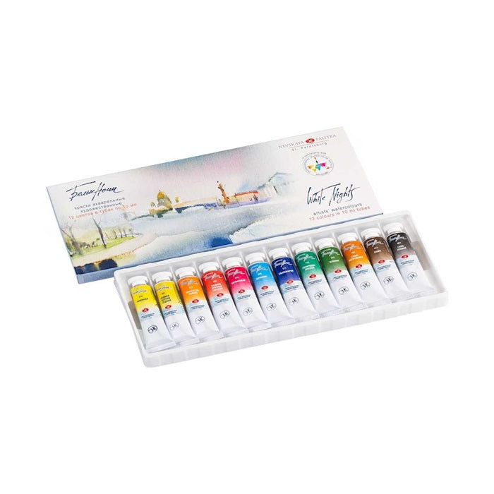 White Nights Watercolour Set 12X10Ml Tubes