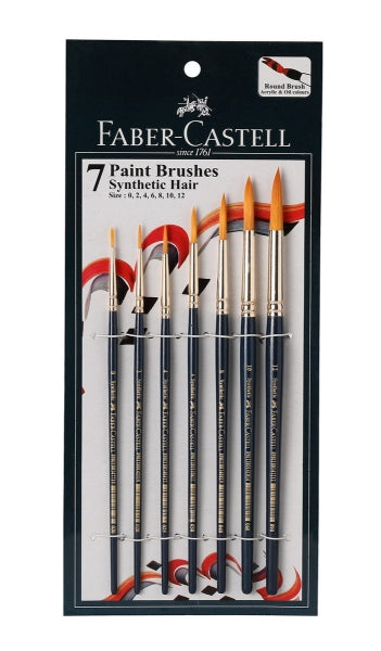 Faber Castell Synthetic Hair Round Brush Set of 4