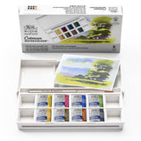 Winsor & Newton Cotman Landscape Pocket Set 8 Half Pans Brush