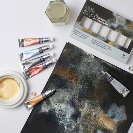 Winsor & Newton Cotman Metallic Watercolour Set 6x8ml Tubes