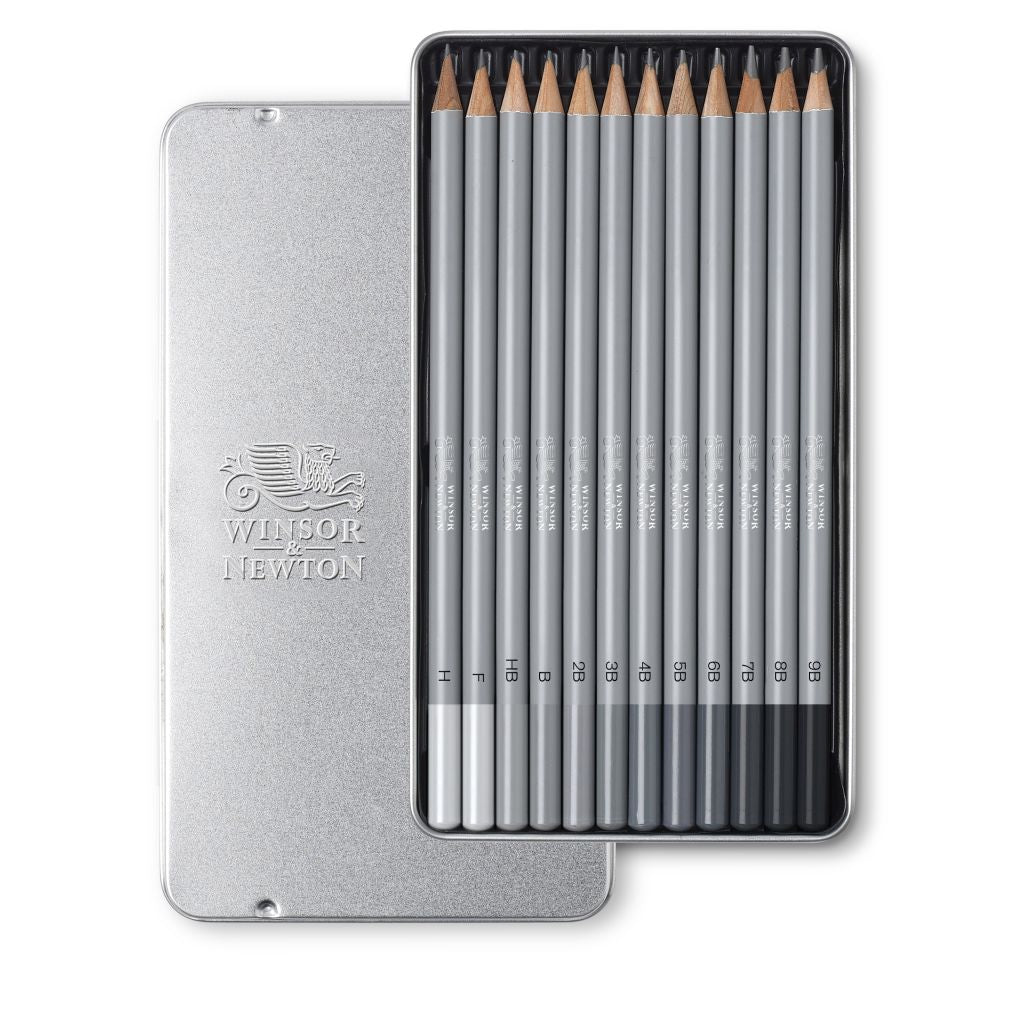 Winsor & Newton Studio Collection Soft Graphite Pencil Set of 12 in Tin Box