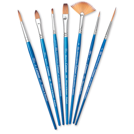 Winsor And Newton Cotman Watercolour Synthetic Hair Brush - Short Handle - Pack Of 7