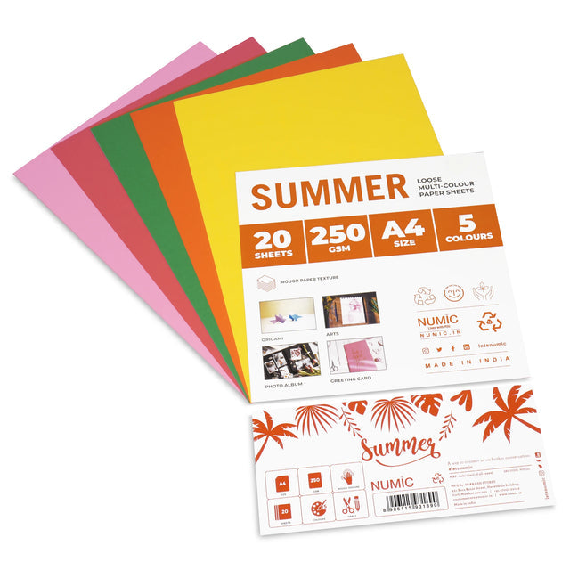 NUMIC Summer Colour Card A4 250 Gsm