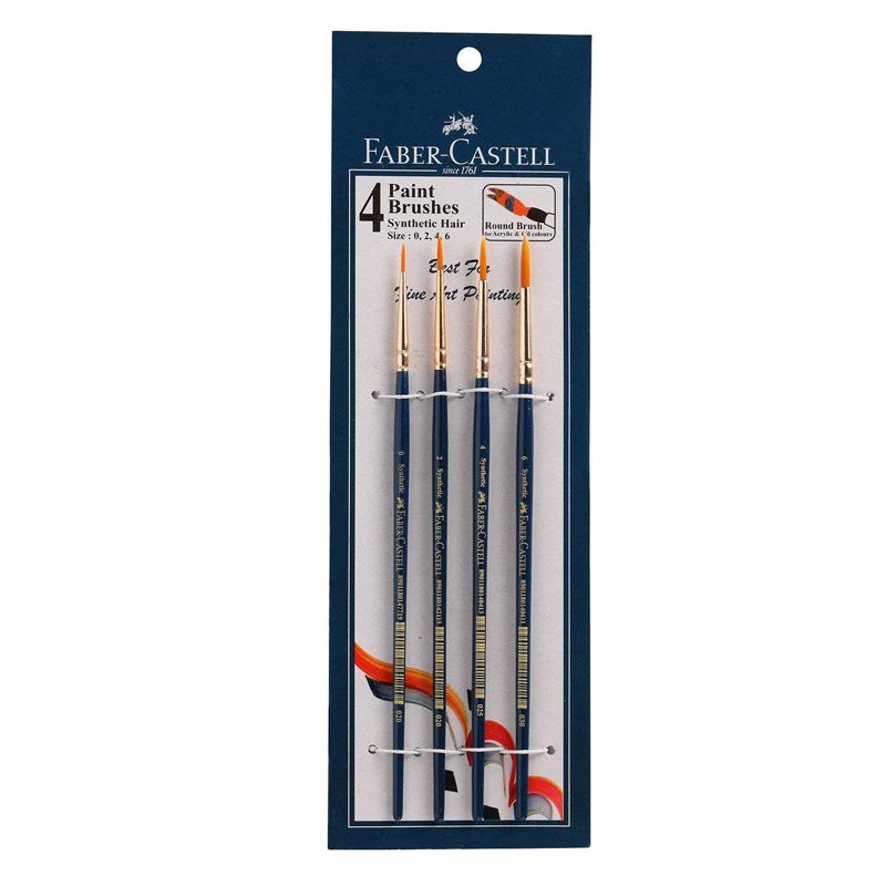 Faber Castell Synthetic Hair Round Brush Set of 4