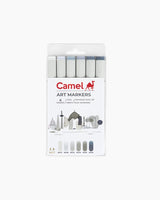 Camel Art Markers Cool Greys Dual Tip Set of 6