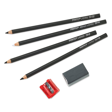 General's Primo Euro Blend Charcoal Pencil Kit - 6 Piece Set