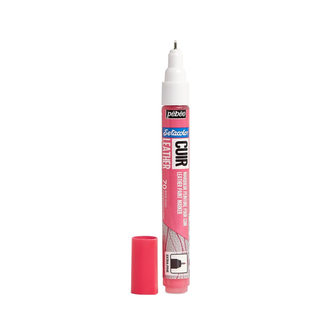 Pebeo Setacolor Leather Marker 0.7mm Fluorescent Pink