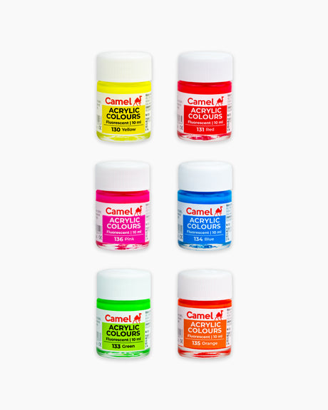 Camel Acrylic Colours Fluorescent Pack of 6 x 10ml