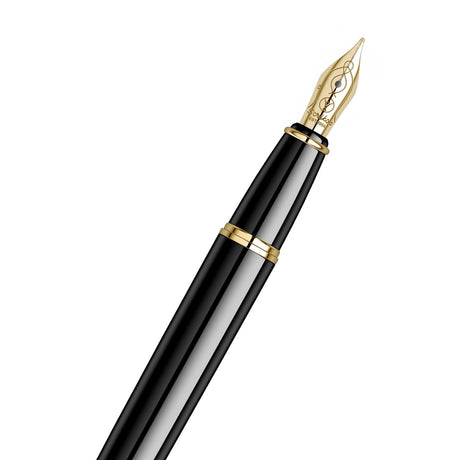 Scrikss | Honour 38 | Fountain Pen | Glossy Black | Medium Nib | 23k Gold Plated Scrikss