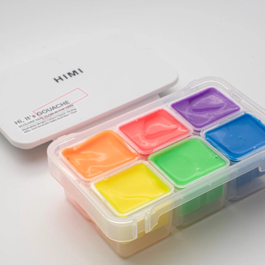 HIMI Glow in Dark Gouache Paint Set 6x23ml Bright Color