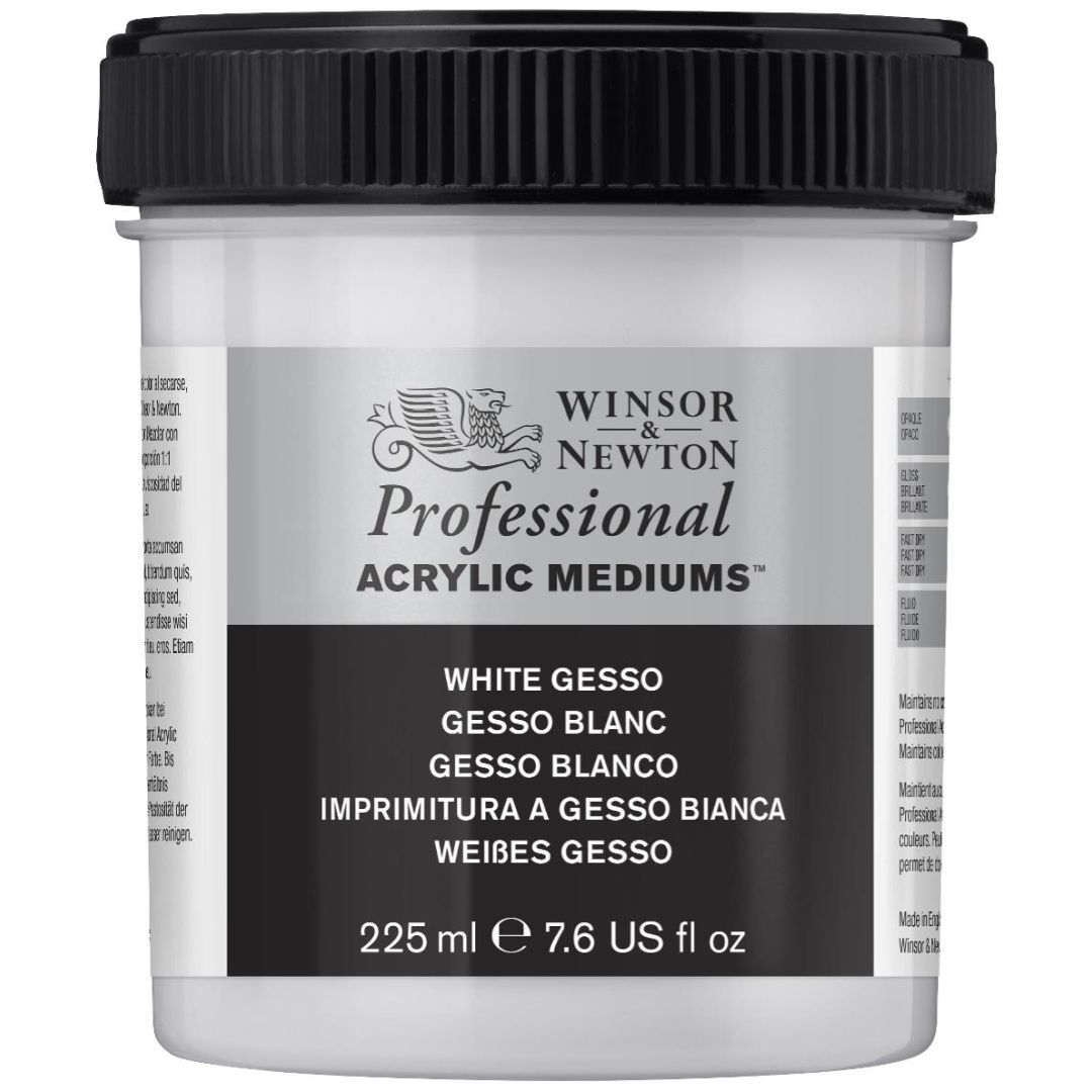Winsor & Newton Professional Acrylic White Gesso 225ml Primer