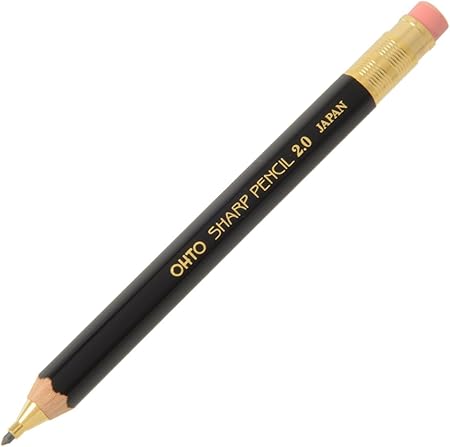 Ohto Sharp Pencil 2.0mm Wood Body Mechanical Pencil Black