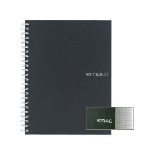 Fabriano EcoQua A4 Spiral Bound Graph Notebook Black