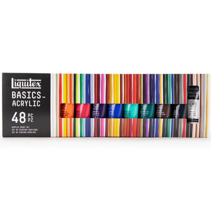 Set of 48 Liquitex Basic Acrylics in assorted paints.