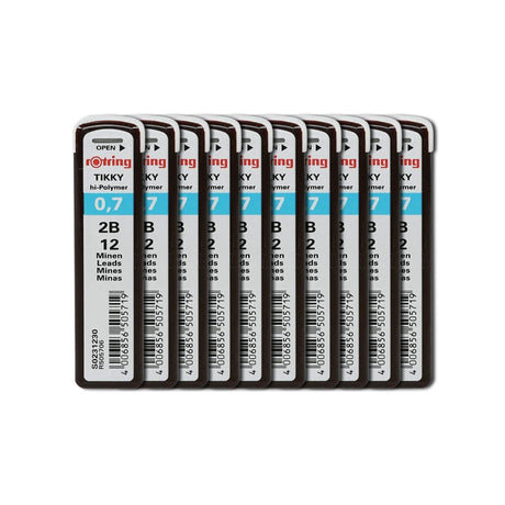 Rotring | Tikky | 0.7MM | 2B Replacement Leads | Pack of 10 Rotring