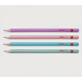Rotring | Woodcase | HB Graphite Pencil | Metallic Assorted Colours | Blister Pack of 4 Wooden Pencils Rotring