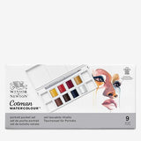 Winsor & Newton Cotman Portrait Pocket Set 8 Half Pans Brush