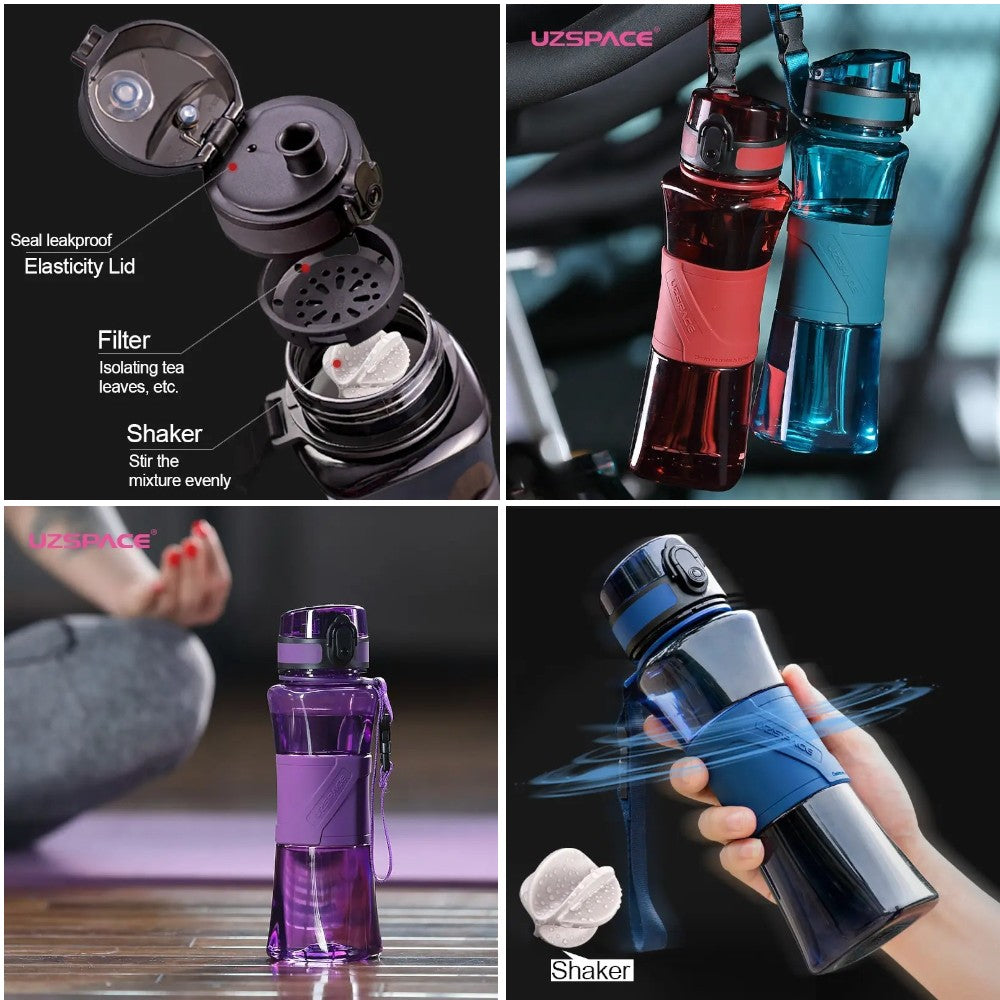 Uzspace Twisted Fitness Series Tritan Water Bottle BPA Free