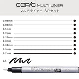 Copic Multiliner SP10A Set of 10 Pigment Ink Drawing Pens