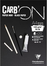Clairefontaine Carb'On Black Paper Pad A4 120gsm 20 Sheets