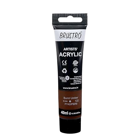 Brustro Acrylic Paint 40ml Burnt Umber Artist Colour