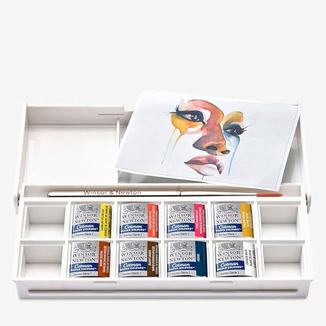 Winsor & Newton Cotman Portrait Pocket Set 8 Half Pans Brush