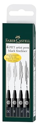 Faber Castell Pitt Artist Color Pen Set Pack of 4 XS S F M