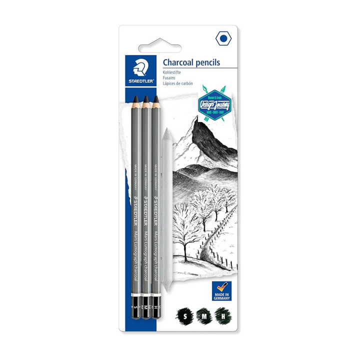 STAEDTLER Lumograph Charcoal Pencil Set of 3