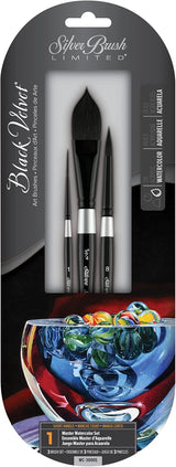 Silver Brush Limited Black Velvet Watercolor Brush Set - Set of 3