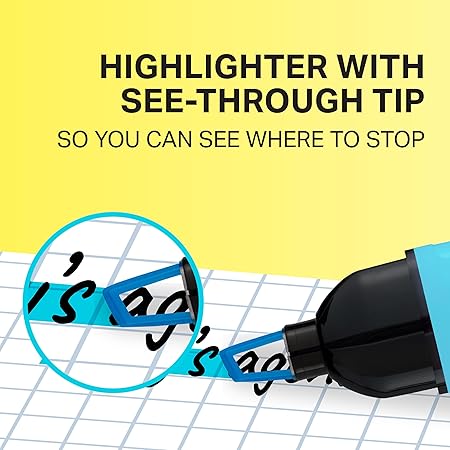 Sharpie Clear View Highlighters, Chisel Tip, Assorted Fluorescent, 8 Pack